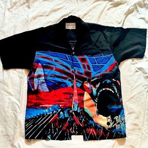 Vintage Pink Floyd “The Wall” Scream Face Button Up Shirt Size L